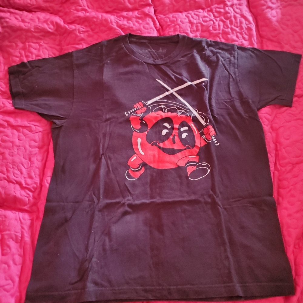 Black and Red Graphic T-Shirt
